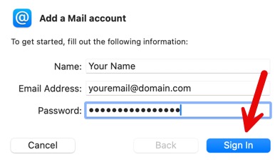 Apple fill in email