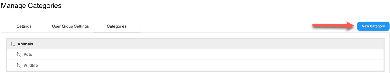 Blog new category button