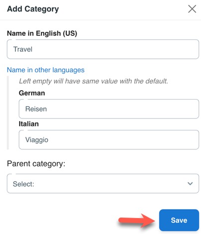 Blog new category details