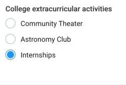 Custom field radio type user profile