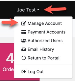 Konnexu client dashboard edit account drop down