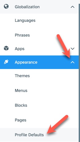 Default Avatar menu