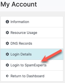 Spam Experts login
