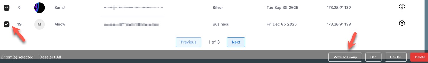 Move member group browse