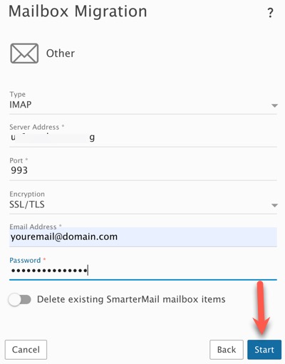 Fill in email details