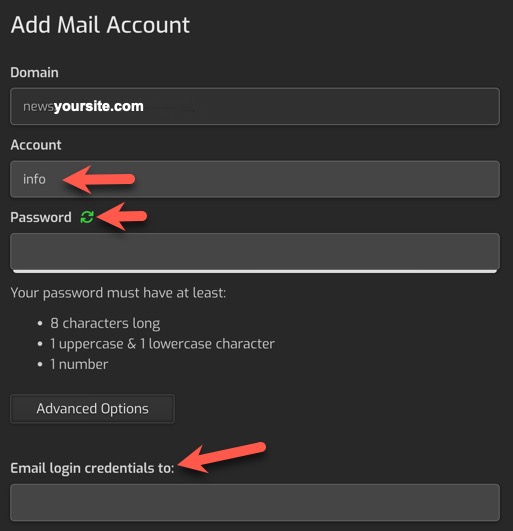 Newsletter bounce add mailbox details