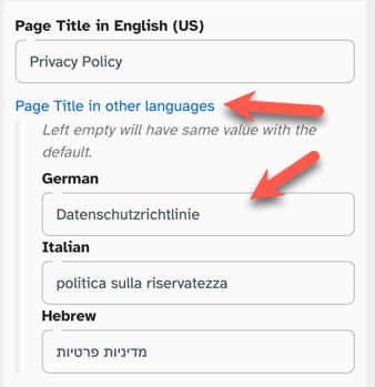 Privacy policy and tos add translations for title