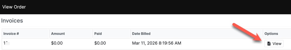 View order download page