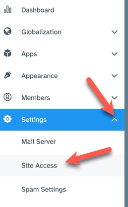 Site Access Settings