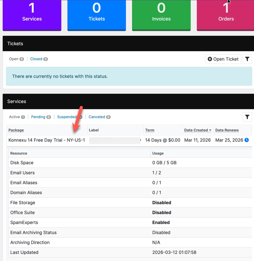 Site resource usage main dash