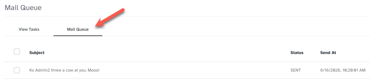 Task manager mail queue