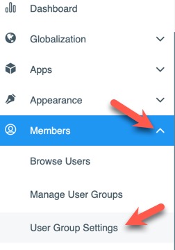 User group settings